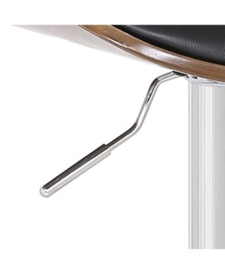 Contemporary Swivel Adjustable Barstool with Padded Armrests