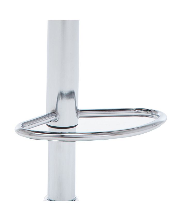 Ac Pacific Contemporary Adjustable Swivel Arm Bar Stool with Cushion