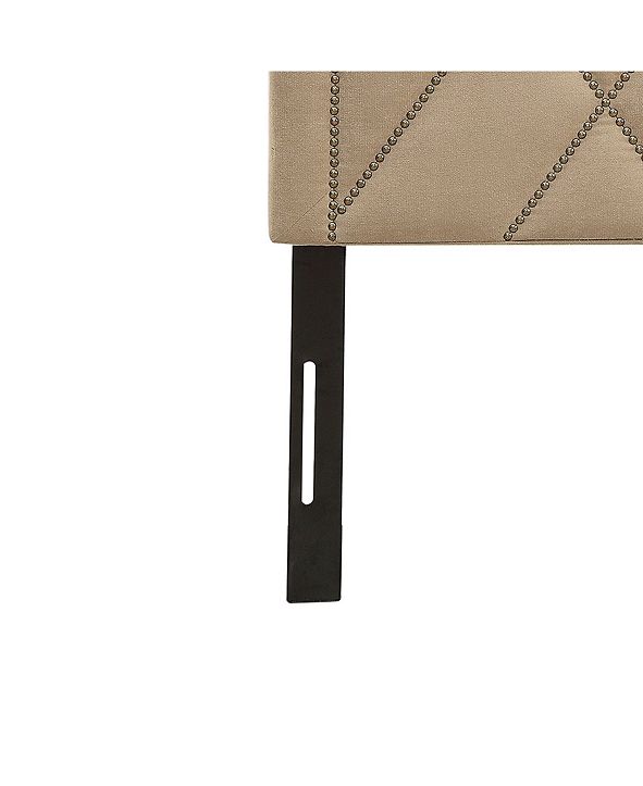 Ac Pacific Contemporary Upholstered Tufted Nailhead ...