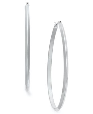 Charter Club - Silver-Tone Twist Hoop Earrings