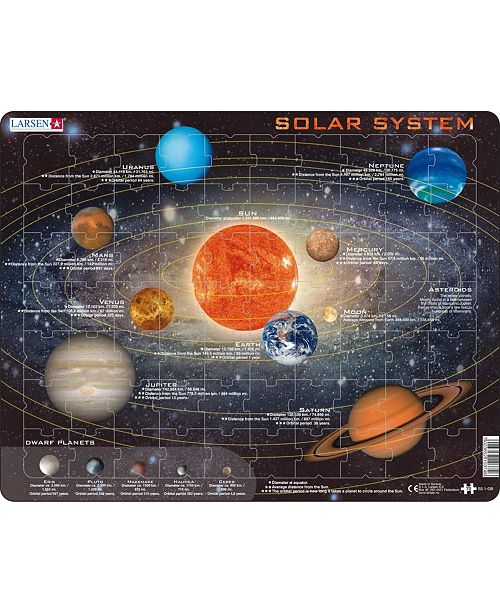 Larsen Puzzles Solar System Childrens Educational Jigsaw Puzzle 70 Piece Tray Frame Style Puzzle