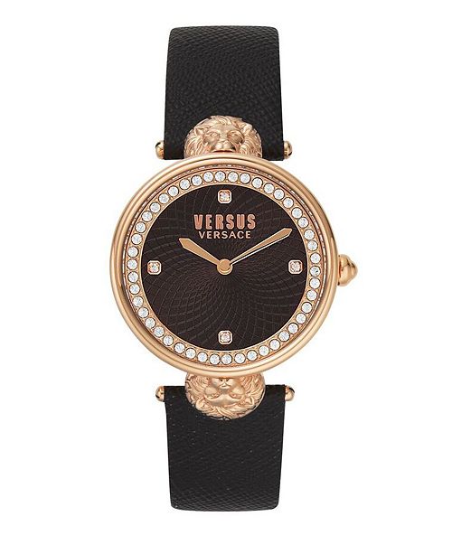 Versus By Versace Versus Women S Black Leather Strap Watch