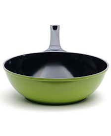 12" Green Earth Wok in PTFE-Free Non-Stick Smooth Ceramic