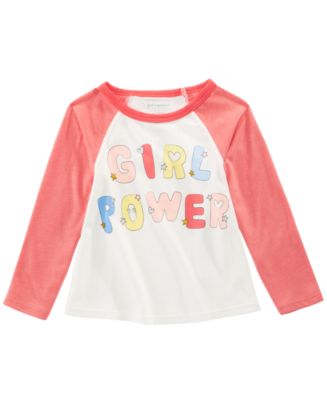 First Impressions Toddler Girls Cotton Long-Sleeve Girl Power T-Shirt ...