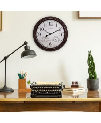 La Crosse Clock 15" Indoor/Outdoor Wall Clock with Temperature and Humidity