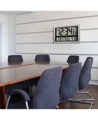 Jumbo Atomic Digital Wall Clock with Indoor Temperature