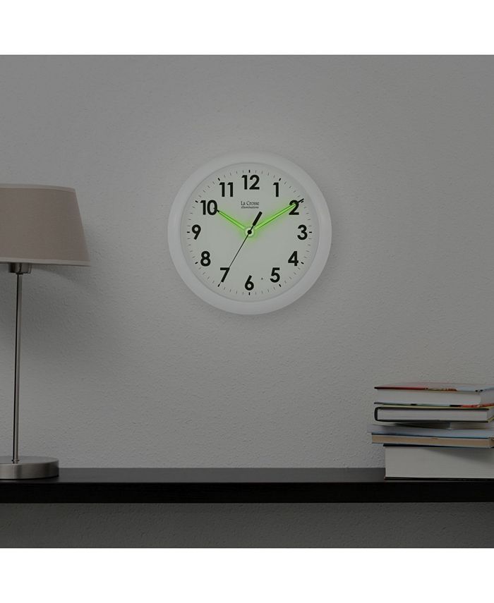 La Crosse Technology La Crosse Illuminations 10" Analog Wall Clock with Glowing Hands Macy's