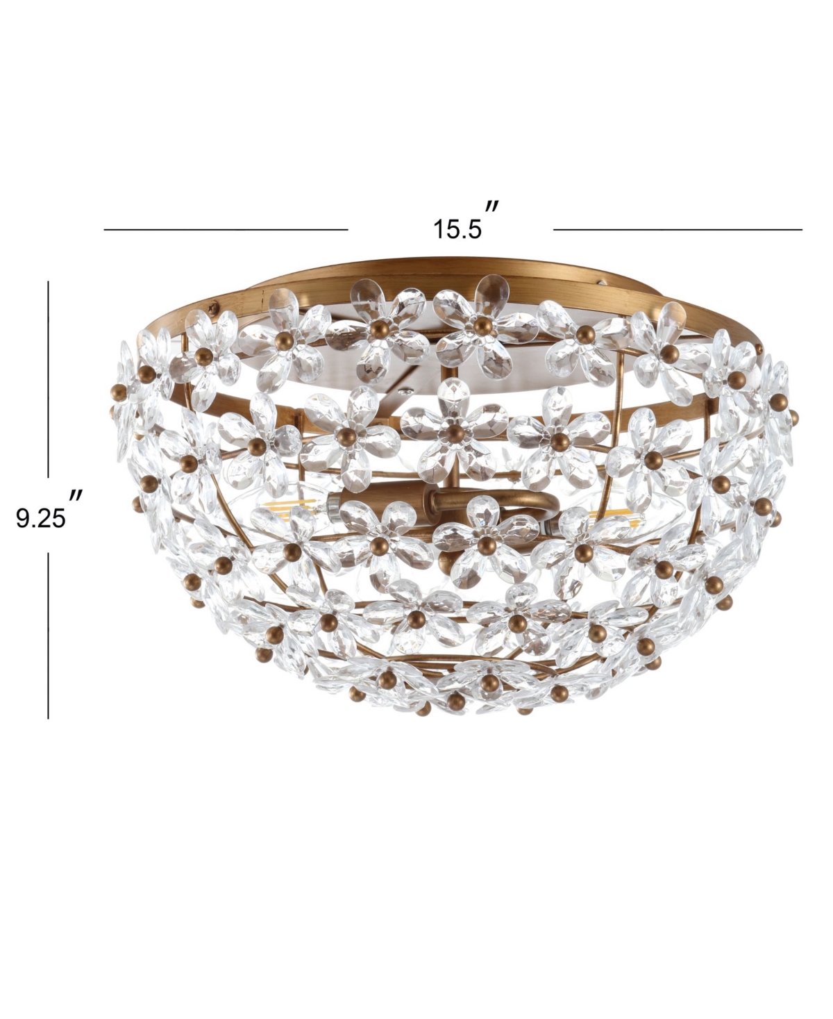 Jonathan Y Isabelle 15.5" Metal/Acrylic Led Flush Mount