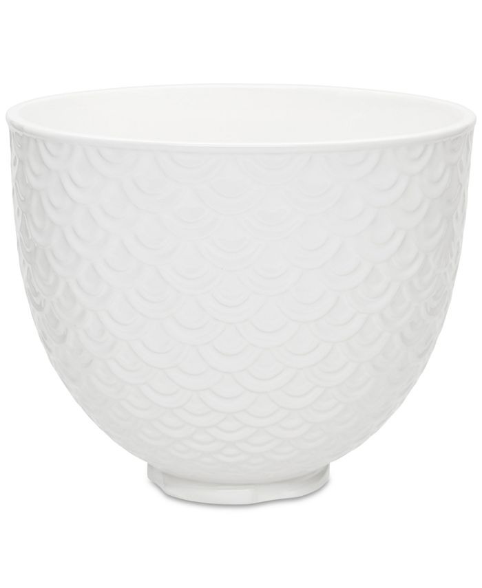 5-Quart Patterned Ceramic Bowl for Tilt-Head Mixers (White
