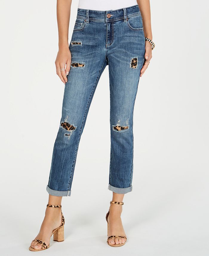 INC International Concepts INC Animal Print Boyfriend Jeans