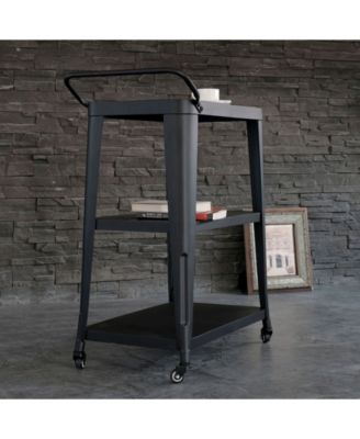 3-Tiered Metal FrameIndustrial Dining Cart with Swivel Wheels