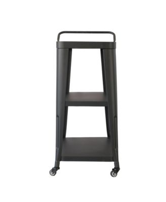 3-Tiered Metal FrameIndustrial Dining Cart with Swivel Wheels