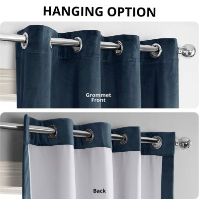 Midnight Blue Grommet Signature Velvet Blackout Curtain