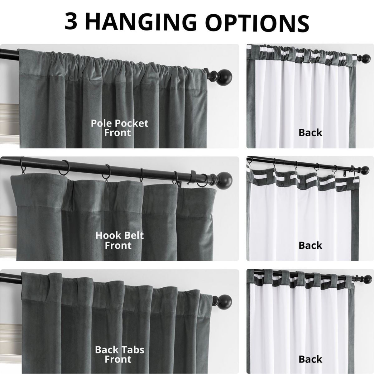 Half Price Drapes Natural Grey Signature Velvet Blackout Curtain