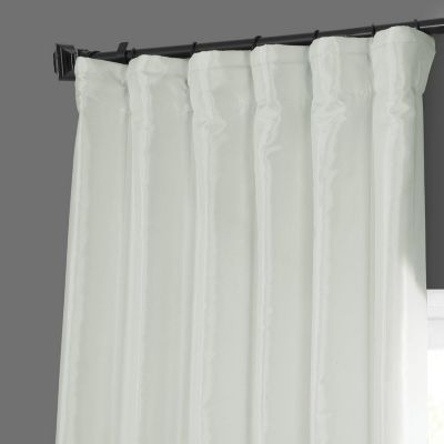 Eggshell Solid Faux Silk Taffeta Room Darkening Curtain
