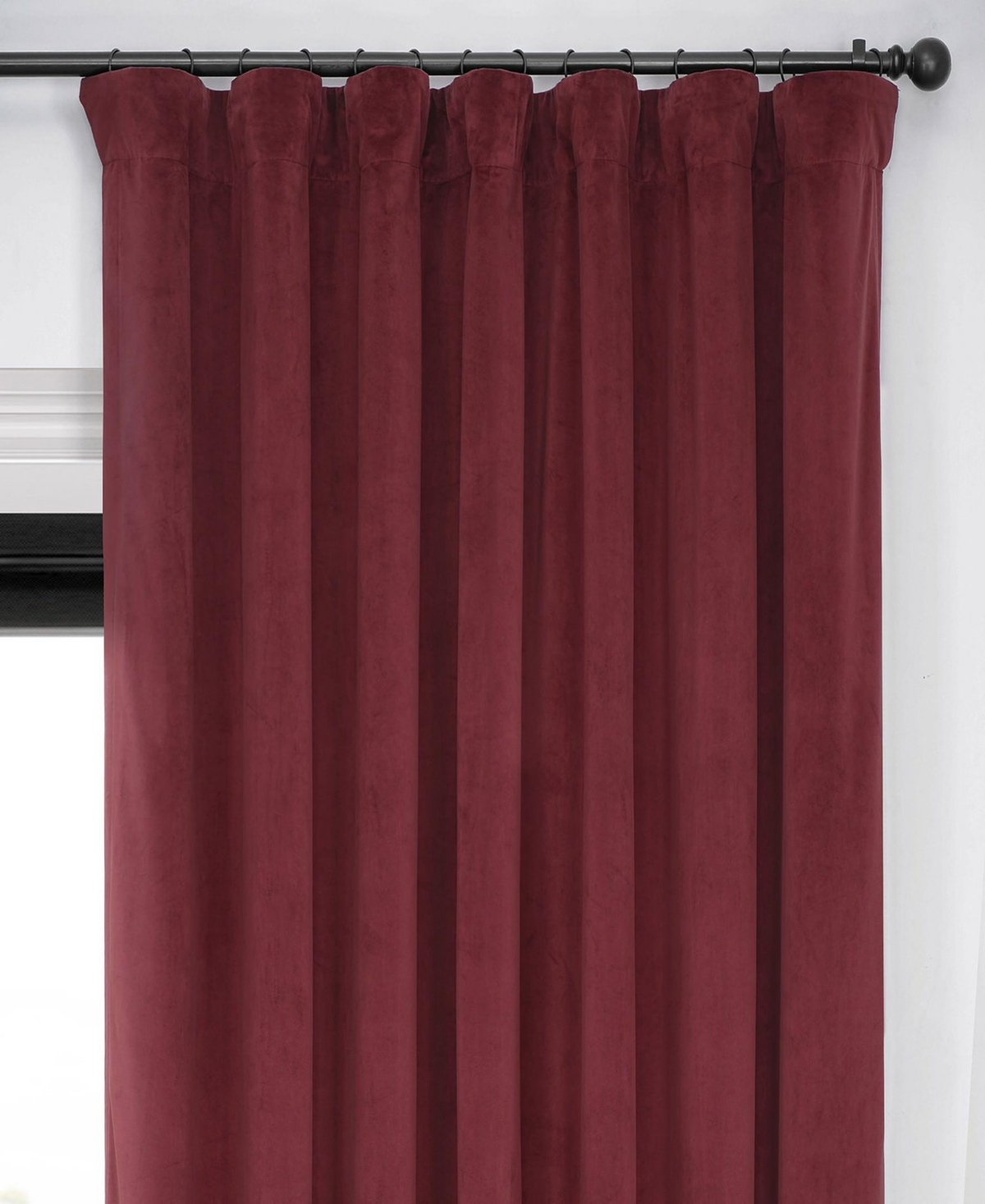 Half Price Drapes Burgundy Signature Extra Wide Velvet Blackout Curtain
