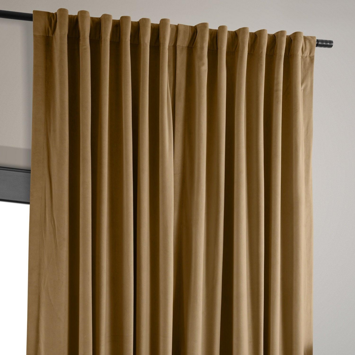 Half Price Drapes Amber Gold Signature Extra Wide Velvet Blackout Curtain