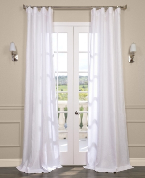 Exclusive Fabrics & Furnishings Linen Sheer Curtain Panel, 50" X 120" In White