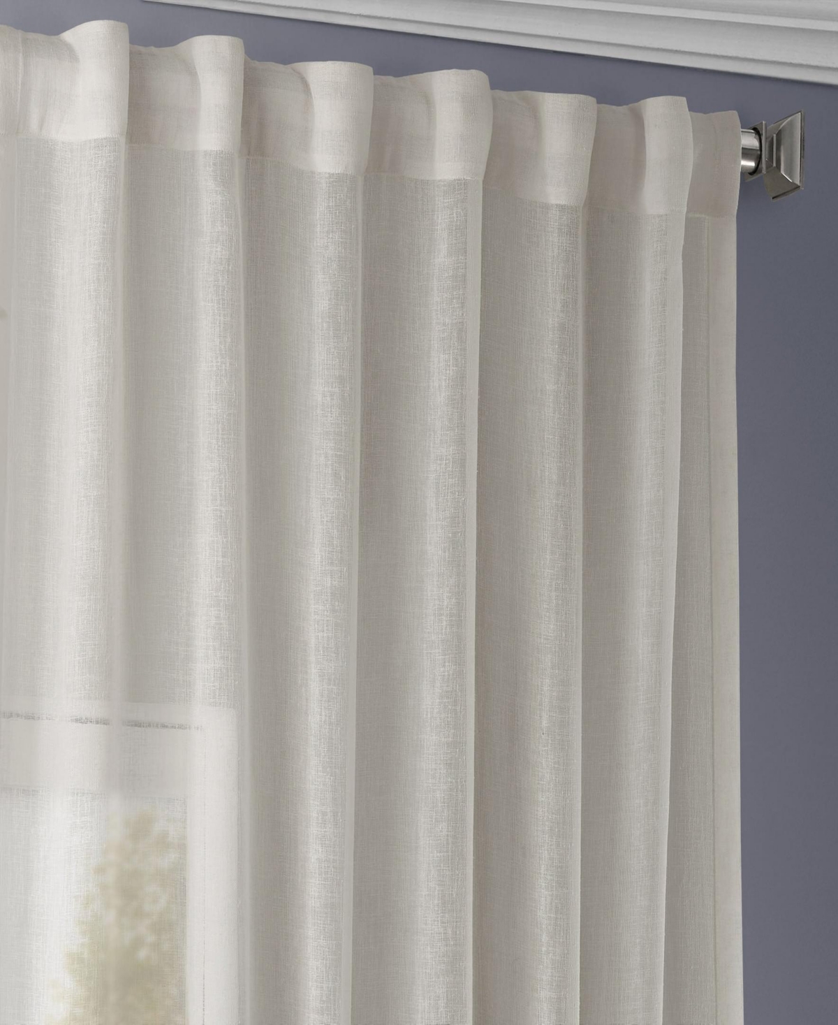 Half Price Drapes Gardenia Textured Faux Linen Sheer Curtain