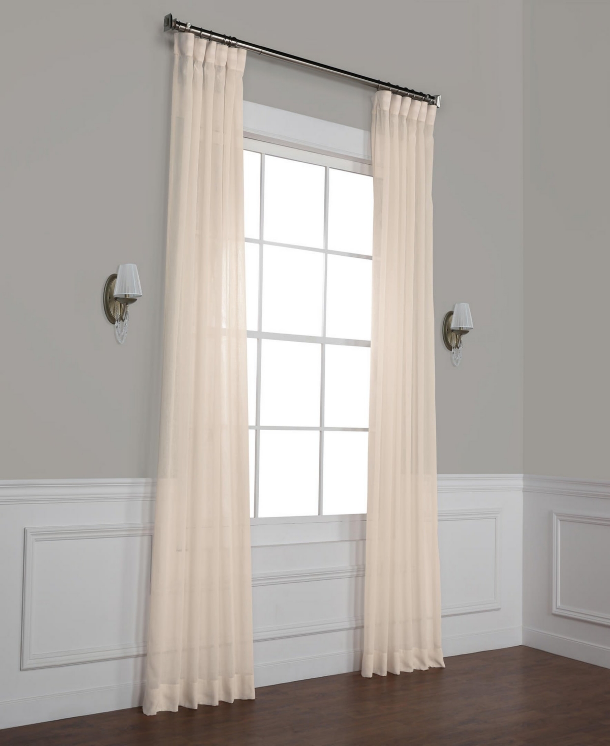 Half Price Drapes Cotton Seed Textured Faux Linen Sheer Curtain In Cream