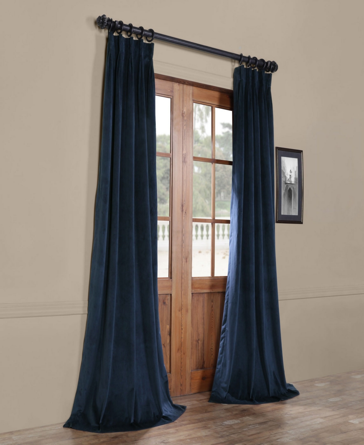 Half Price Drapes French Pleat Signature Velvet Blackout Curtain