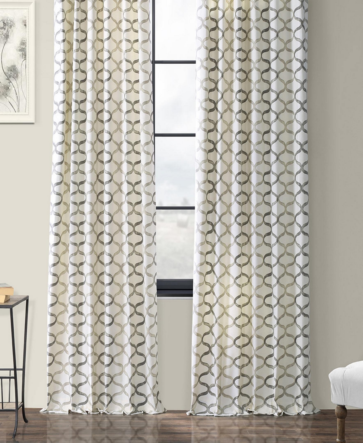 Half Price Drapes Illusions Geometric Printed Cotton Room Darkening Curtain