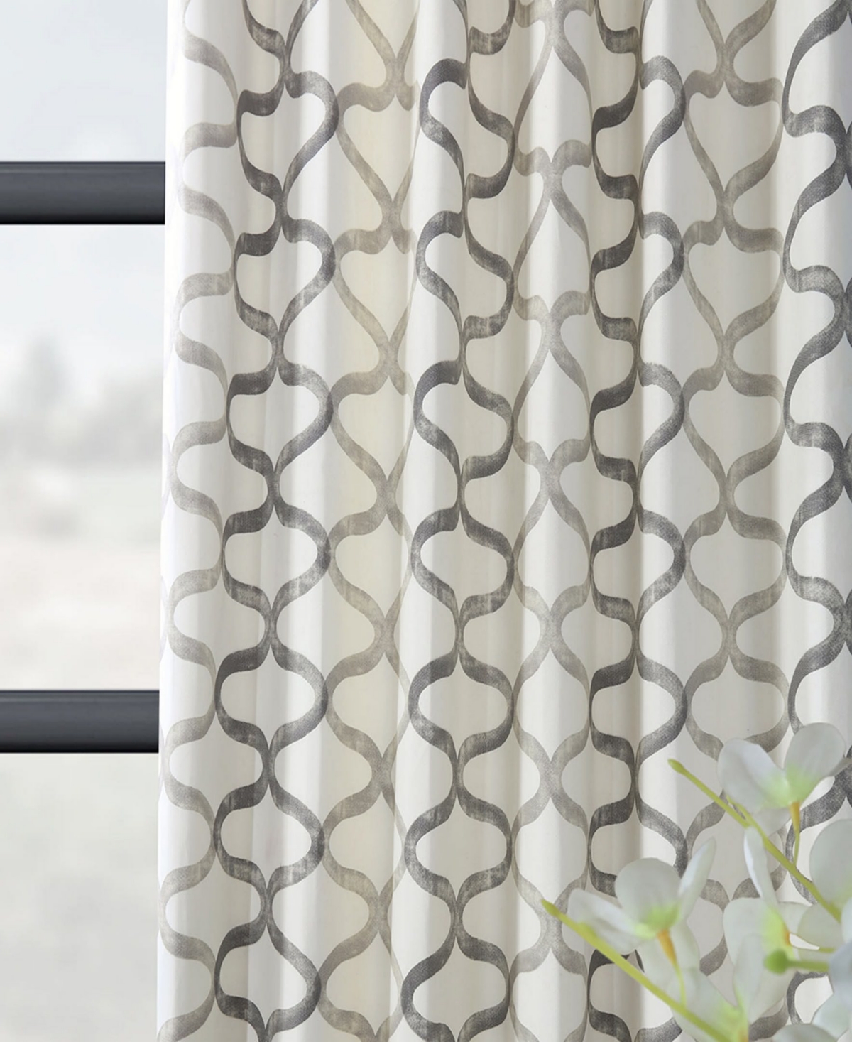 Half Price Drapes Illusions Geometric Printed Cotton Room Darkening Curtain