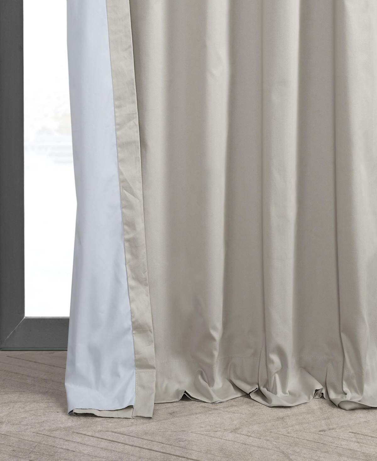 Half Price Drapes Hazelwood Beige Solid Cotton Hotel Blackout Curtain