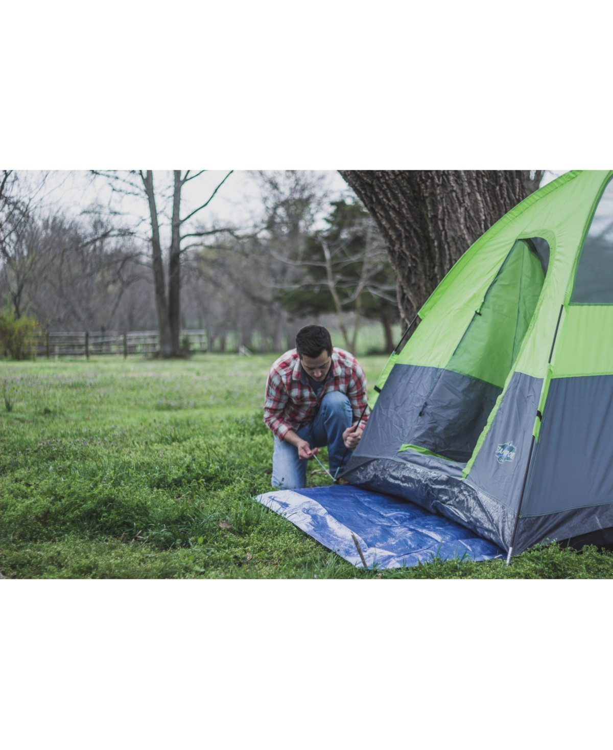 Stansport Cedar Creek Dome Tent - Lime and cadet with black base