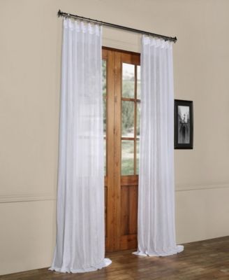 Textured Faux Linen Sheer Curtain