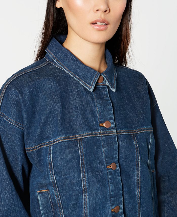 Eileen Fisher Cropped Denim Jacket Regular Petite Macy s