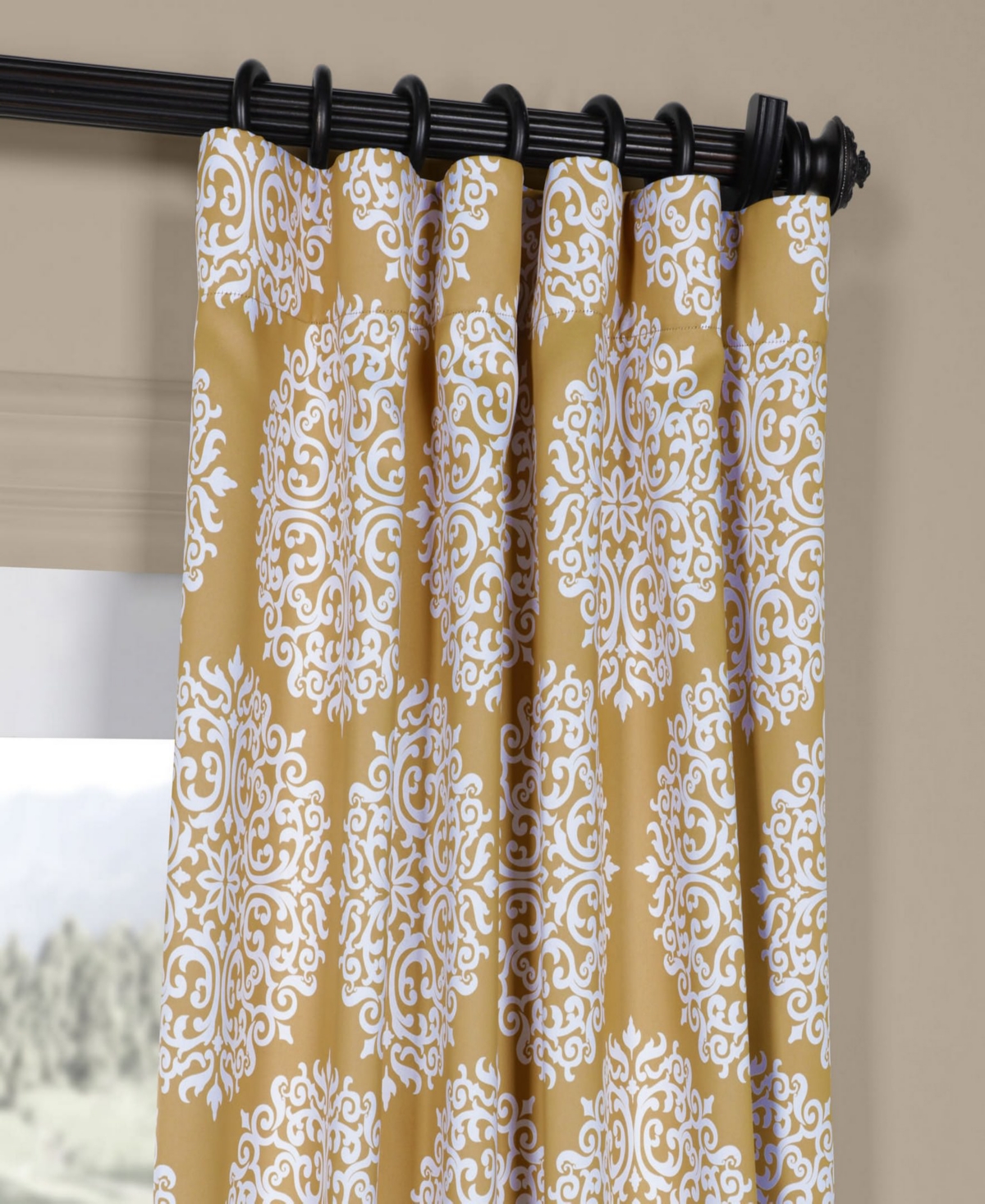 Half Price Drapes Meridian Damask Room Darkening Curtain
