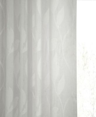Floral Patterned Faux Linen Sheer Curtain