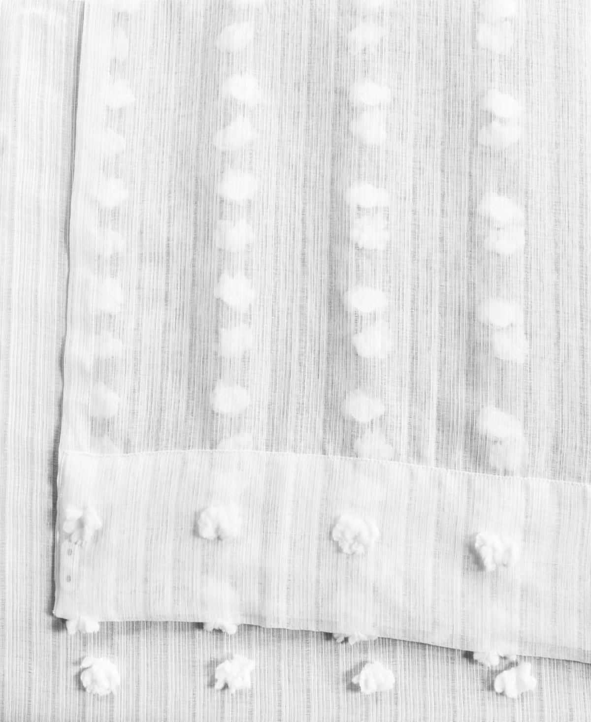 Half Price Drapes Strasbourg Dot Cream Geometric Patterned Faux Linen Sheer Curtain In Cream