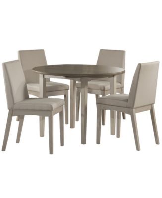 Hillsdale Clarion 5-Piece Round Drop Leaf Dining Set with Upholstered ...