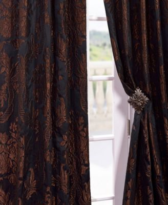 Damask Faux Silk Jacquard Room Darkening Curtain