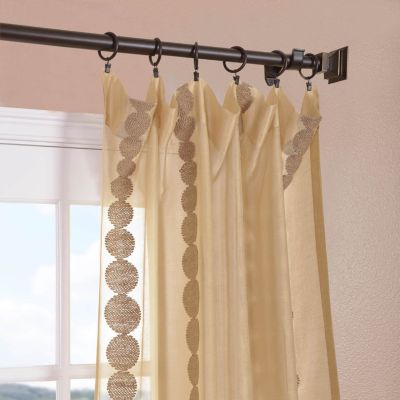 Embroidered Striped Sheer Curtain