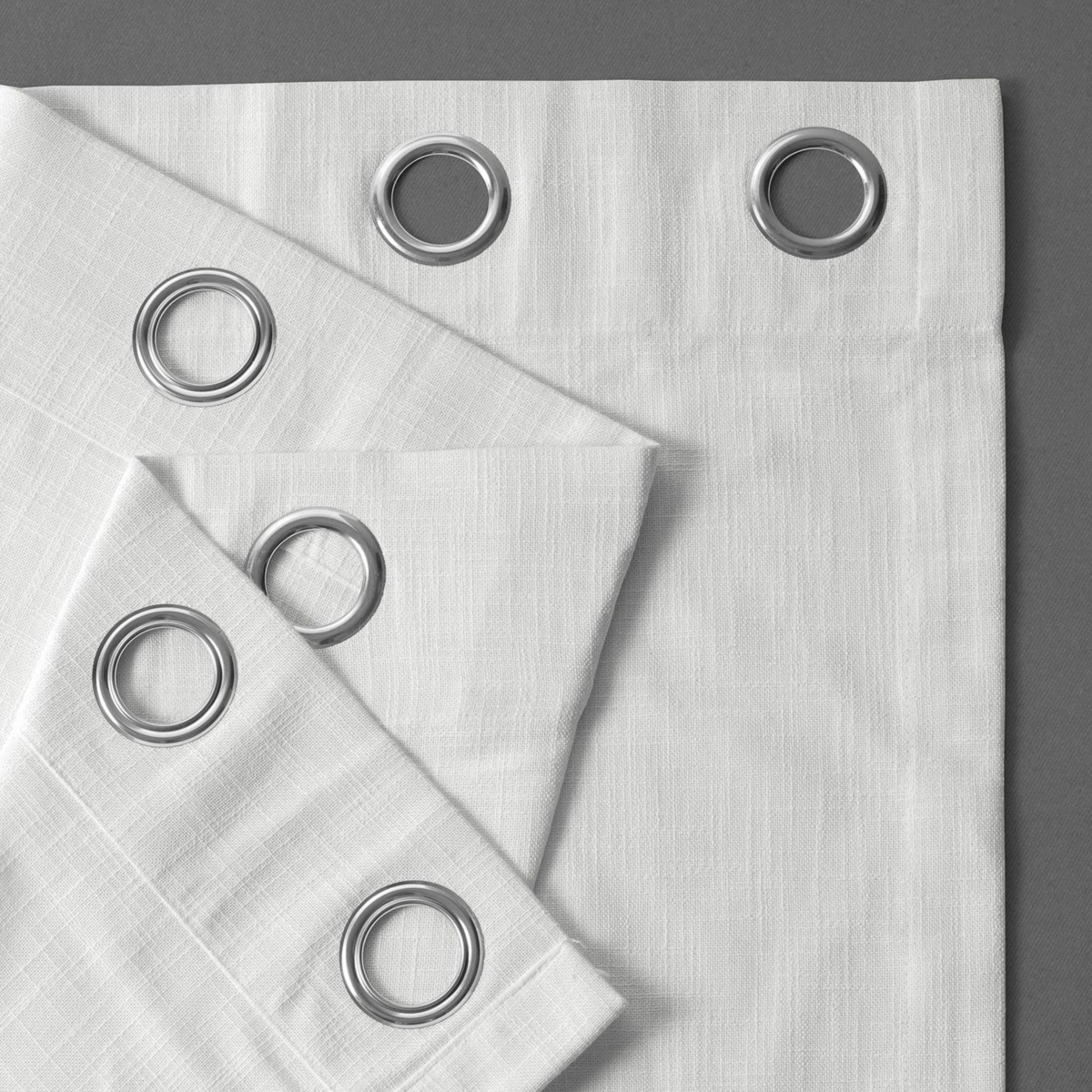 Half Price Drapes Rice White Grommet Heavy Faux Linen Curtain