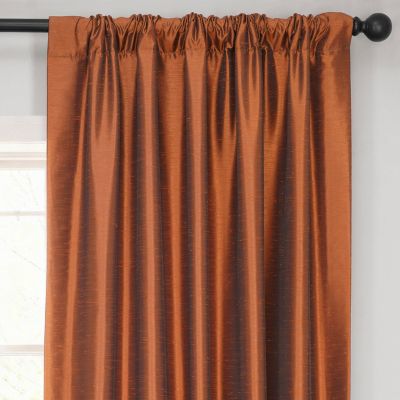 Copper Kettle Vintage Textured Faux Dupioni Silk Curtain