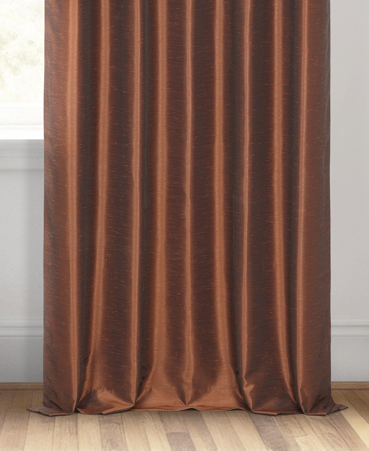 Half Price Drapes Storm Grey Vintage Textured Faux Dupioni Silk Curtain