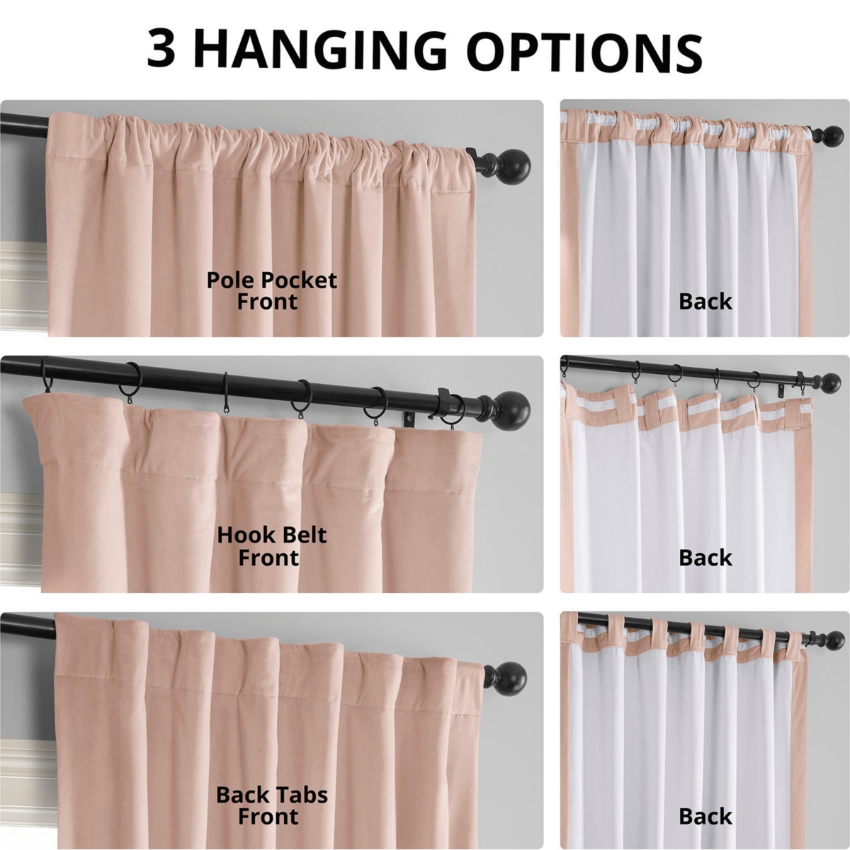 Half Price Drapes Rosey Dawn Signature Velvet Blackout Curtain