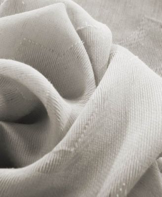 Calais Tile Geometric Patterned Faux Linen Sheer Curtain