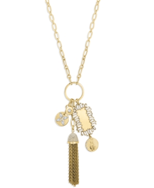 image of Zaxie Fortune Favors Gold Chain Tassel Charm Necklace
