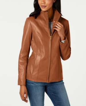 Cole Haan Wing Collar Leather Jacket