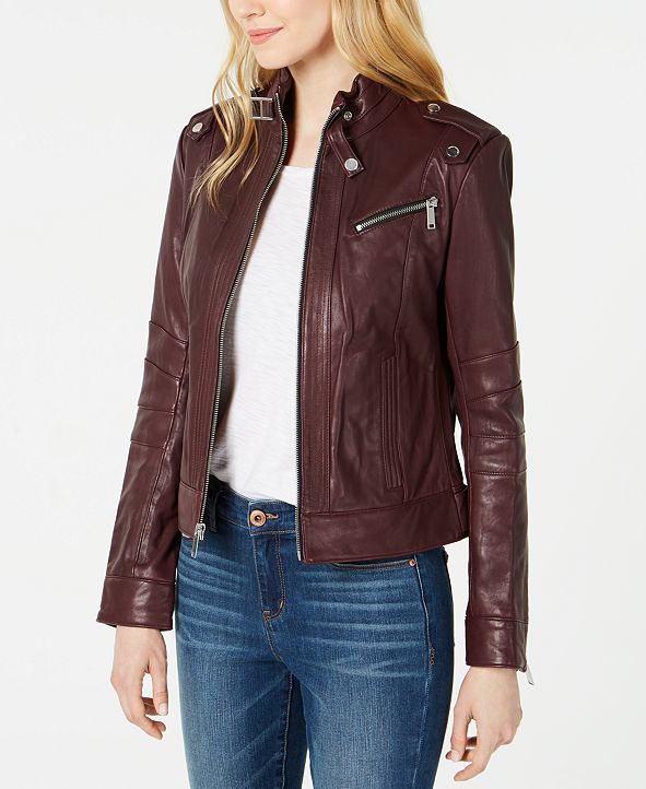 Marc New York Front-Zip Leather Moto Jacket & Reviews ... (591 x 722 Pixel)