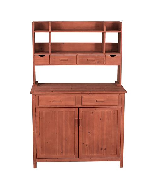 Leisure Season Potting Bench With Storage Reviews Furniture