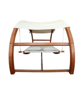 Leisure Season Swing Bed with Canopy