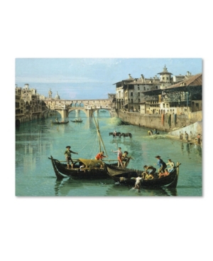 Trademark Global Canaletto 'arno River And Ponte Vecchio' Canvas Art In Multi
