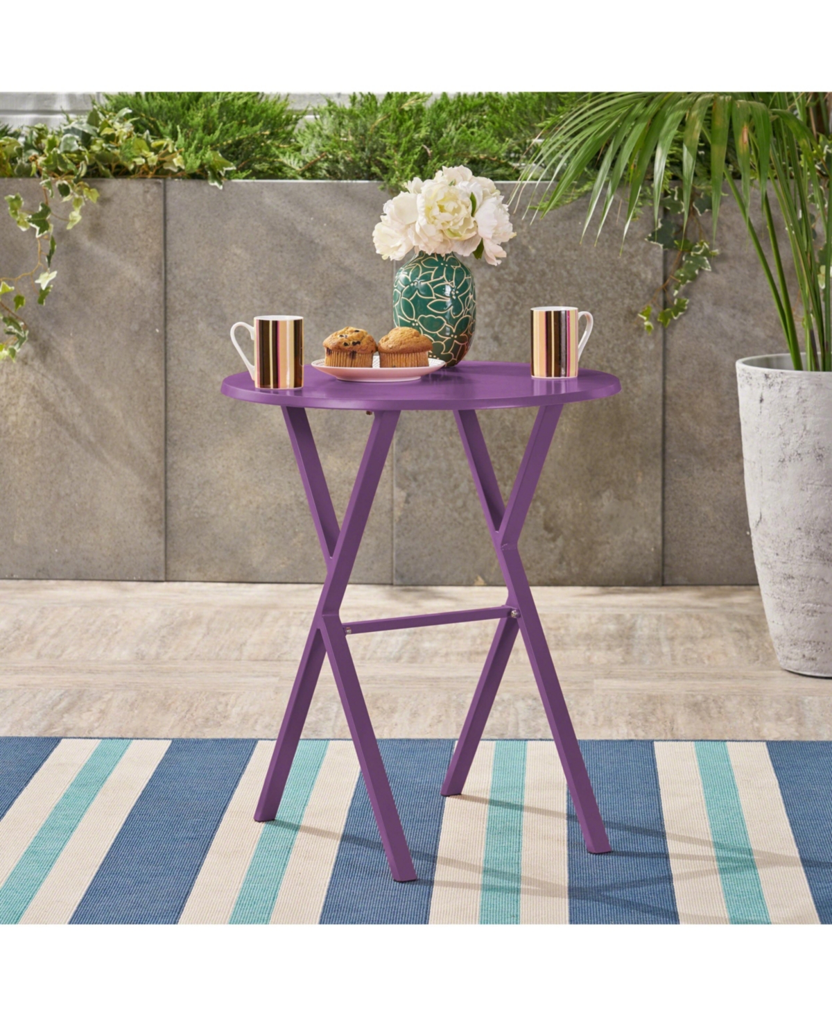 Noble House Taro Outdoor Bistro Table In Purple