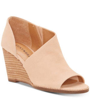 Lucky Brand Women s Jaxy Wedge Sandals Women s Shoes In Dark Beige ModeSens